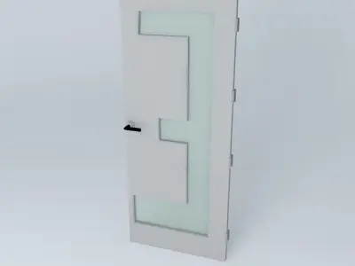 Very detail door with glass Free 3D model