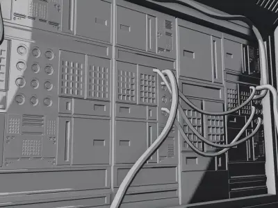 hi tech sci-fi spaceship sleeping chambers and pods Low-poly 3D model