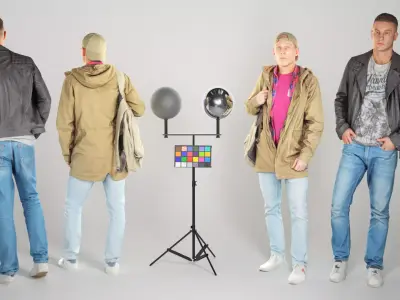 Bundle Stylish men street style 05 Low-poly 3D model