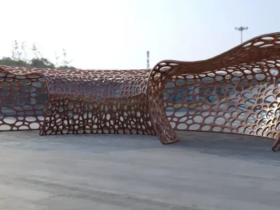 Futuristic pergola tunnel 3D model