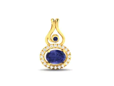 Diamond Pendant 3D print model 9