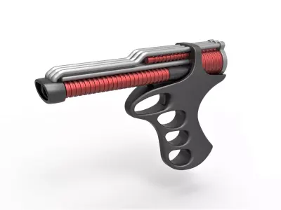 Pistol from the movie The Black Hole 1979 3D model