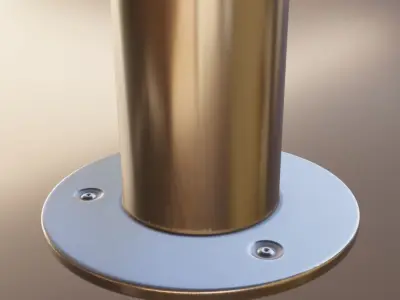 Stainless Steel Bollard - High-Poly 3D model