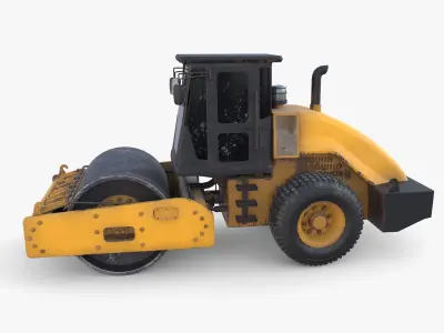 Road roller V3 Low-poly 3D model