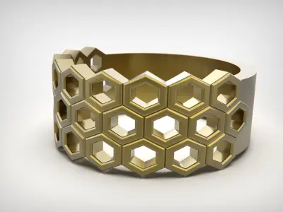 Honeycomb Ring 3D print model