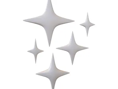 Sparkling Symbol v1 003 Low-poly 3D model