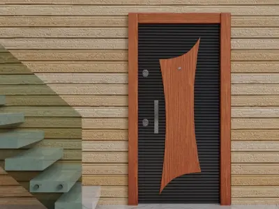 Wooden Entrance Door 3D model
