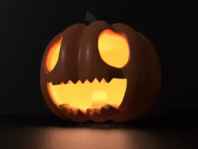 Halloween Pumpkin Lantern Low-poly 3D model