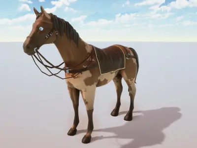 Stylized Horse Rigged Low-poly 3D model