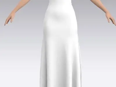 dress color white look elegance Low-poly 3D model