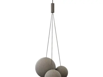 Modern glass hanging chandelier in the shape of a ball Jue 3D model