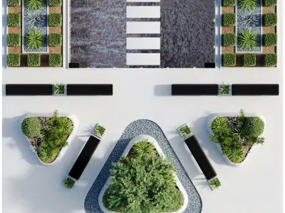 Outdoor Plants - 2 town Square 3D model