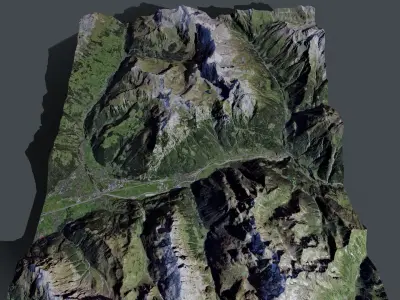 Mountain landscape Alps Switzerland  3D model