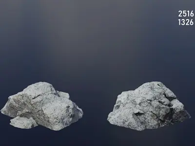 Rocks Covered in Lichen 10 Pack Low-poly 3D model