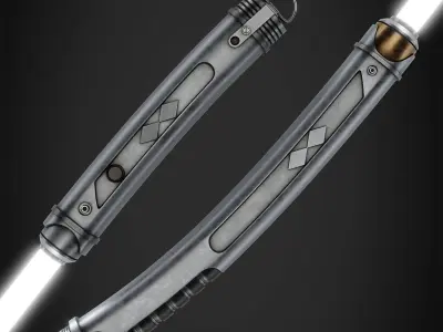 Ahsoka Tano White Lightsaber and Shoto for Cosplay 3D Model Pack