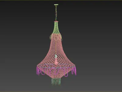 NATURAL JUTE HANGING CHANDELIER 3D model