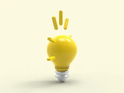 Light Idea icon v001 3D model