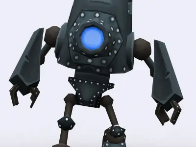 3DRT-Chibii-robot-05 robot with eyes Low-poly 3D model