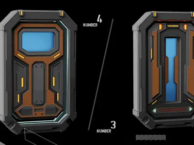 20 Futuristic Sci-Fi Door kitbash_vol.4