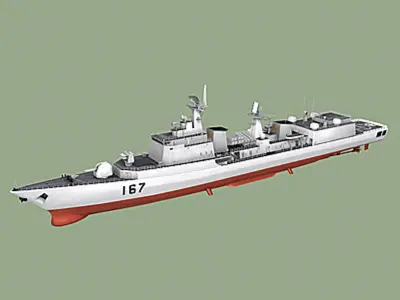  Chinese Navy Type 051B Luhai Class DDG-167 Shenzhen (low polygon) 