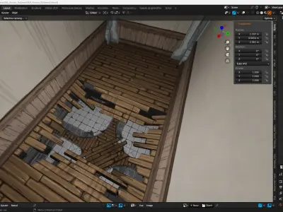 Hand Painted Old Building KitBash Low-poly 3D model