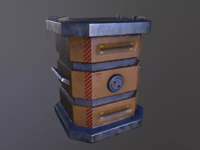 Sci-fi container Low-poly 3D model buy