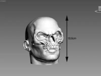 Human with skull mask Headphone Stand 3D print model