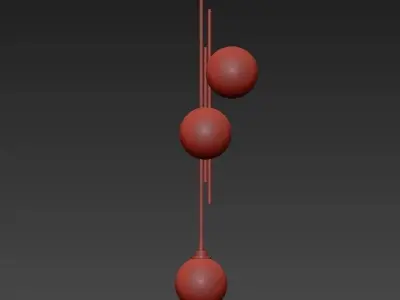MATEL three balls hanging from pole 3D model