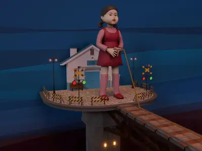 Squid Game Jump Rope Map 3D model