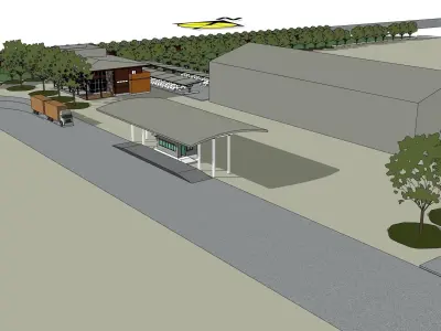 Wood chip factory 3D model