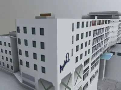Nice Centre Hospitaler Low-poly 3D model