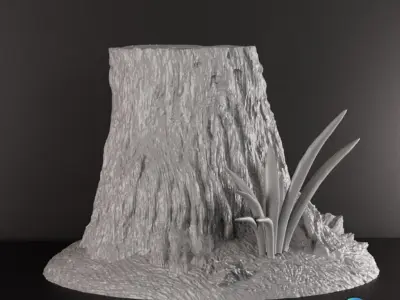 Chopped Tree Terrain  Pre-Supported STL and Chitubox files 3D print model