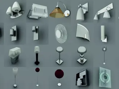 Lamps Lights Low-poly 3D model