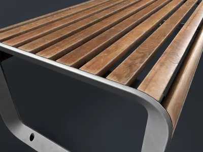 Modern Outdoor Bench 1 PBR Game Ready Low-poly 3D model