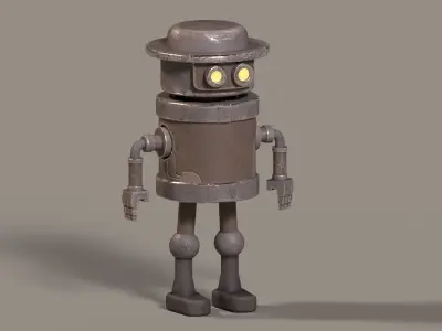 Simple Stylized Low-poly Robot Low-poly 3D model