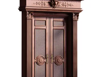 Decorative Wood Door 927 Low-poly 3D model