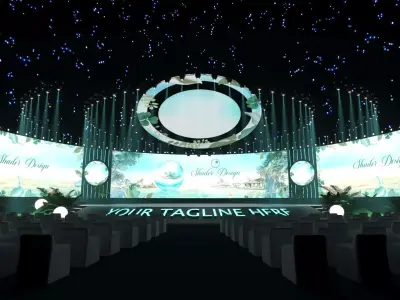 LED Panoramic Conference Event Stage 3D Model 3D model