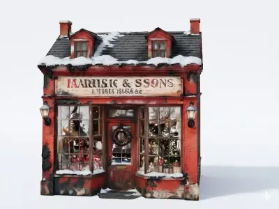 Victorian Holiday Shop 3D Model Low-poly 3D model