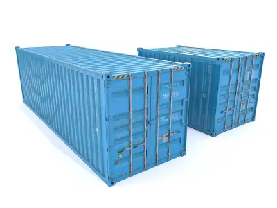 Ship Container Pack Low-poly 3D model