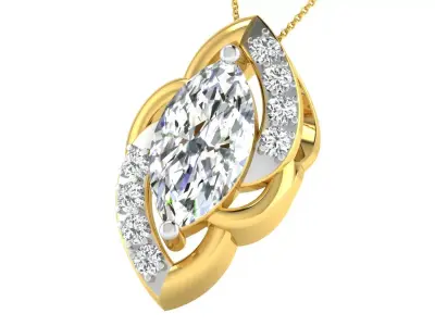 Luxe Shine Classic Gold Pendant for Girls 3D print model