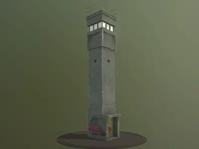 Abandoned Guard Tower 02 Low-poly 3D model