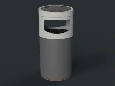 Street Trash Can 9 PBR Game Ready Low-poly 3D model