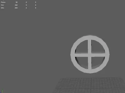 Window Round Low Poly Free 3D model