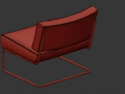 LOUNGE CHAIR RIDGE RIB YELLOW 3D model