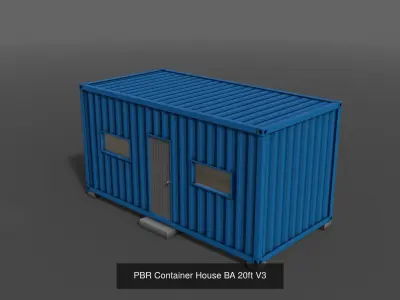 PBR Container House BA 3D Model Pack