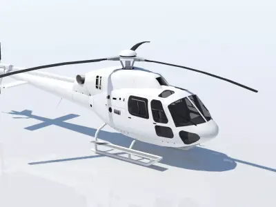 AS355 Helicopter Ecureuil 2 Static Low Poly Blank Low-poly 3D model