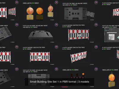 Small Building Site Set 1 in PBR format 3D Model Pack