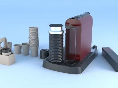 espresso machine coffee capsule caps 3D model