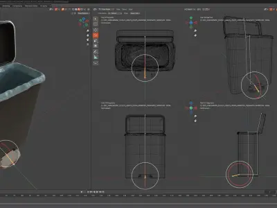 CYBERPUNK COLLECTION BATHROOM TRASH BIN Low-poly 3D model