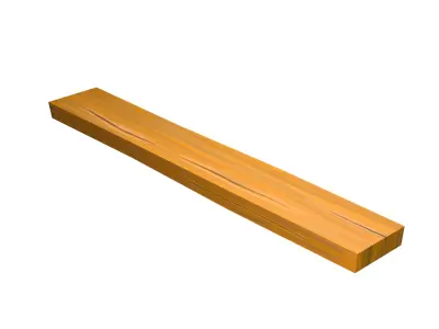 Hand Painted Wooden Plank Free low-poly 3D model